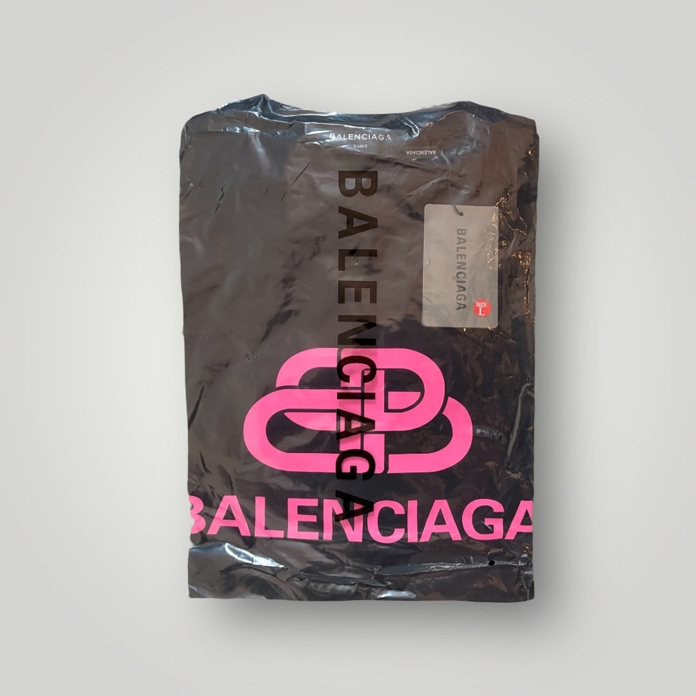 Balenciaga Black & Pink Logo Graphic T-Shirt - Large - Picture 4 of 4